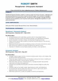 chiropractic assistant resume samples qwikresume