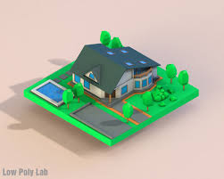 Low Poly House Building Low Poly 3d Models Cartoon House Low Poly 3d
