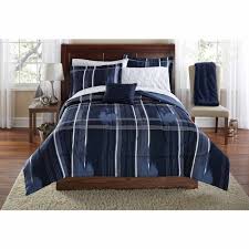 Navy blue twin comforter set. Mainstays Modern Plaid Navy Bed In A Bag Bedding Set Twin Twin Xl Walmart Com Walmart Com