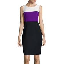 Black Label By Evan Picone Sleeveless Colorblock Sheath Dress Jcpenney Vestidos Casuais Vestidos Casual