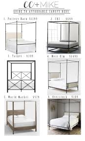Canopy beds take your bedroom style a step further and may have fabric draped from their posts for a luxurious feel. The Ultimate Guide To Affordable Canopy Beds Cc And Mike Design Blog