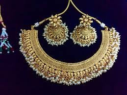 He believed in the finest in pearl fashion and represents quality product with great pricing. Gold Plated Indian Necklace Gram Gold Pearl Necklace Indian Choker Necklace South India N Pearl Jewelry Wedding Antique Jewelry Indian Gold Bride Jewelry