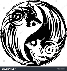 Vector Illustration Symbol Yin Yang Wolf: стоковая векторная графика (без  лицензионных платежей), 1442840447 | Shutterstock