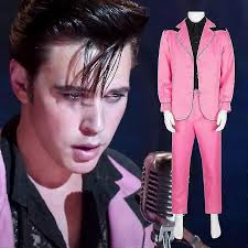 2023 Película Elvis Presley Chaqueta de disfraces Traje rosa Traje ...