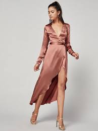 Natalia Dress Silk Wrap Dresses Silk Dress Long Satin Wrap Dress