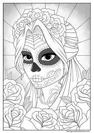 Dia De Los Muertos Girl Coloring Pages Free Skull Coloring Pages Mandala Coloring Pages Coloring Pages