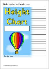 balloons themed childrens height chart sb5043