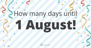 Famous august 1 birthdays including mia stammer, delina hillock, lil loaded, malcom suarez, jason momoa and many more. How Many Days Until 1 August Calendarr