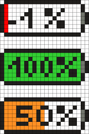 Battery Percent Perler Bead Pattern Bead Sprite Easy Pixel Art Pixel Art Grid Pixel Art Pattern