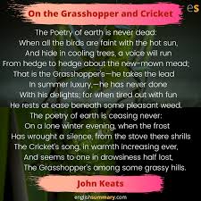 On The Grasshopper And The Cricket Poem By John Keats Cricket Poem Romantic Poets Poems