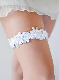 Mavis White Wedding Garter Percy Handmade