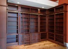 This shelving unit is comprised of 2 legs and 5 shelves. Hand Crafted Library Bookcases With Ladder By Odhner Odhner Fine Woodworking Inc Custommade Com