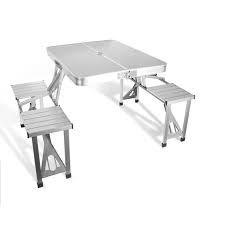 Outdoor Furniture Garden Sets Portable Aluminium Alloy Fold Picnic Desk With Four Seats Hot Sale Occasional Table Beach Chair In 2020 Used Outdoor Furniture Outdoor Folding Table Quality Outdoor Furniture