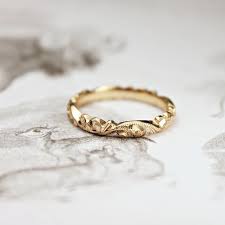 18ct Gold 3mm Floral Carved Carved Ring Morganite Engagement Ring Vintage Flashy Engagement Rings