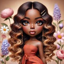 Inspired by Jaye Edwards🙏❣️Ty 3D-style realistic Chibi-style cartoonish  full figured 60 years old Caucasian with red chestnut hair , blue eyes, and  teal framed glasses. She is wearing an afro centric Kente