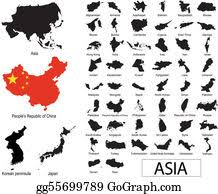 Weltkarte länder umrisse schwarz weiß. Staaten Clipart Lizenzfrei Gograph