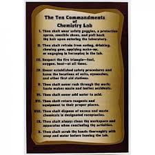 Ten Commandments Of Chemistry Lab Chart