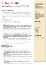 bilingual teacher resume samples