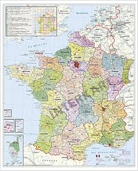 Frankreich karte stadtplan anzeigen gelände stadtplan mit gelände anzeigen satellit satellitenbilder anzeigen hybrid satellitenbilder mit straßennamen anzeigen. Frankreich Departement Karte 97 X 118cm