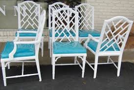 Buy bamboo conservatory home furniture and get the best deals at the lowest prices on ebay! Chairish Century Chippendale Faux Bamboo Turquoise Vinyl Dining Chairs Set Of 6 Chinoiserie Blue And White Vintage Dining Chairs Laurel Home