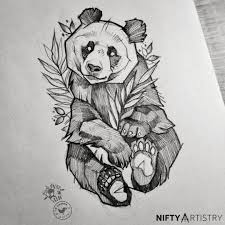 Cute Panda Bear Drowned By Bobinczi Pencilart Drawing Sketching Pencildrawing Pen Tattoo Art Drawings Sketches Panda Drawing Cool Pencil Drawings