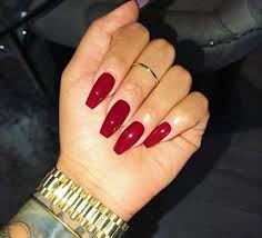 A coffin style nail is trendy, but solid red helps it transition from day to night. 41 Nail Art Ideas For Coffin Nails Ideas Sargnagel Nail Design Ideas In 2021 Red Acrylic Nails Gel Nails Trendy Nails