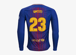 Bei der em ⓿⓿ ?? Nike Samuel Umtiti 23 Barcelona Long Sleeve Home Jersey Barcelona Messi Jersey Free Transparent Png Download Pngkey