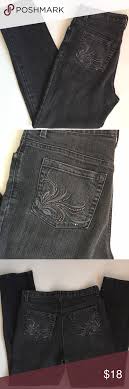 Gloria Vanderbilt Amanda Black Stretch Jeans Sz8 Very Nice