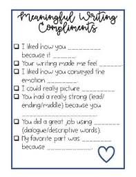 A Guide For Students To Give Meaningful Writing Compliments Sentence Starters That Will Writing Mentor Texts Writing Instruction Sentence Starters For Writing