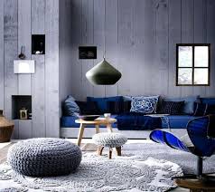 Cobalt Blue And Gray Brilliant Blue Living Room Gray Interiors Cozy Living Rooms