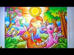 Cara Mewarnai Gradasi Crayon Oilpastel Deer Drawing And Coloring Deer Youtube Colorful Drawings Deer Drawing Oil Pastel Drawings
