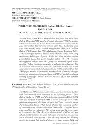 Parti pribumi bersatu malaysia (ppbm). Pdf Parti Parti Politik Kiri Dalam Pilihan Raya Umum Ke 14
