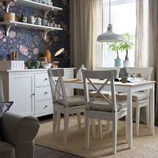 Lerhamn Table Light Antique Stain White Stain Length 46 1 2 Ikea In 2020 Ikea Lerhamn White Dinning Table Stained Table