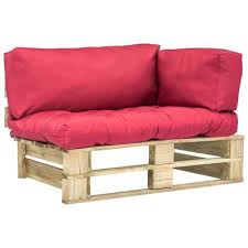 Europaletten sofa sofa aus paletten paletten couch möbel aus weinkisten sofa selber bauen schöne kissen art deco möbel zimmer gestalten futons. Vidaxl Garten Palettensofa Mit Roten Kissen Kiefernholz Vidaxl De