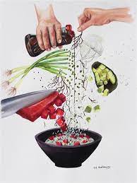 How To Make A Poke Bowl By Jj Galloway Watercolor Painting Poke Bowl Painting Watercolor Paintings