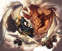 Digital Painting War In Heaven 2d Digital Digital Paintings Fantasycoolvibe Digital Art Fantasy Illustration Angel Warrior Angels And Demons