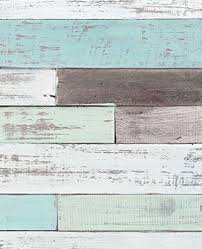 Reclaimed Painted Beach Wood Mural Wall Art Wallpaper Peel And Stick By Simple Shapes 5 Sheet Pack 2ft X 8ft Beachfront Decor Beach Wood Peel And Stick Wallpaper Beach Signs