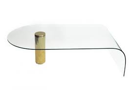 Karl Springer Style Glass And Brass Waterfall Coffee Table Coffee Table Contemporary Glass Coffee Tables Coffee Table Grey