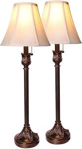 Candlestick lamps candlesticks buffet table lamps antique buffet cool floor lamps fabric shades drum shade lamp design glass shades. Co Z Traditional Buffet Lamps Set Of 2 Buffet Table Lamp In Antique Bronze Finish Tall Table Lamps For Candlestick Console Sideboard Farmhouse Etl Certificate Amazon Com