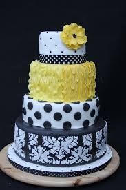 Black And White Cake Decorating Ideas Black White And Yellow Wedding Cake Black Wedding Cakes Beautiful Cake Designs Yellow Wedding Cake