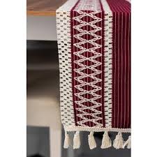 Tropik Home Örme Mürdüm Runner , Püsküllü Organik Pamuk Fiyatı