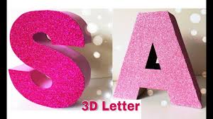 However, this version has a thinner outline. How To Make 3d Letter Home Decor Birthday Decoration Ideas Mass Crafts Youtube 3d Letters Floral Monogram Letter Diy Diy Monogram Letters