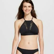 Sale Mossimo Xl Mesh High Neck Bikini Top