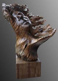 Sculpture In Wood Feeling The Breeze Wood Sculpture Wood Carving Art Sculpture
