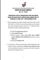 Jika anda ingin mendaftar, membuat semakan pengundi online atau permohonan tukar tempat mengundi, sila rujuk laman web myspr ini. Kenyataan Media Semakan Pusat Jabatan Penerangan Malaysia Facebook