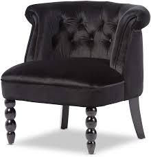 Accent chairs bring your space to the next level. Amazon Com Baxton Studio Wholesale Interiors Flax Victorian Style Velvet Fabric Upholstered Vanity Accent Chair Large Black Furniture Decor