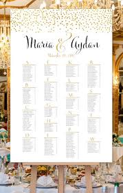 Wedding Seating Chart Poster Confetti 2 Gold Print Ready Digital File
