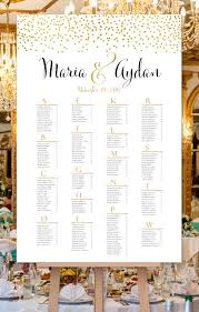 wedding seating chart poster confetti 2 gold print ready digital file