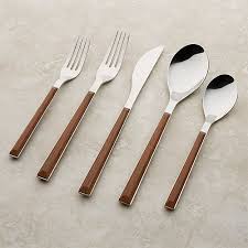 Hamlin Faux Wood Handle Flatware 20 Piece Set Reviews Crate And Barrel Faux Wood Wood Handle Home Decor Kitchen