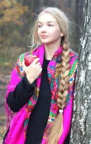 Russian Girl In Traditional Shawl Long Hair Styles Long Hair Women Beautiful Braids